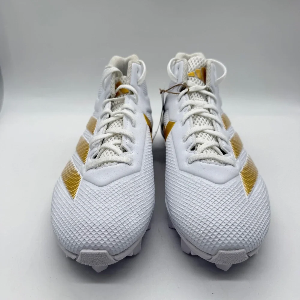 Adidas Adizero Impact.2 MD Football Cleats White Gold Mens 10.5 IF5106 NEW